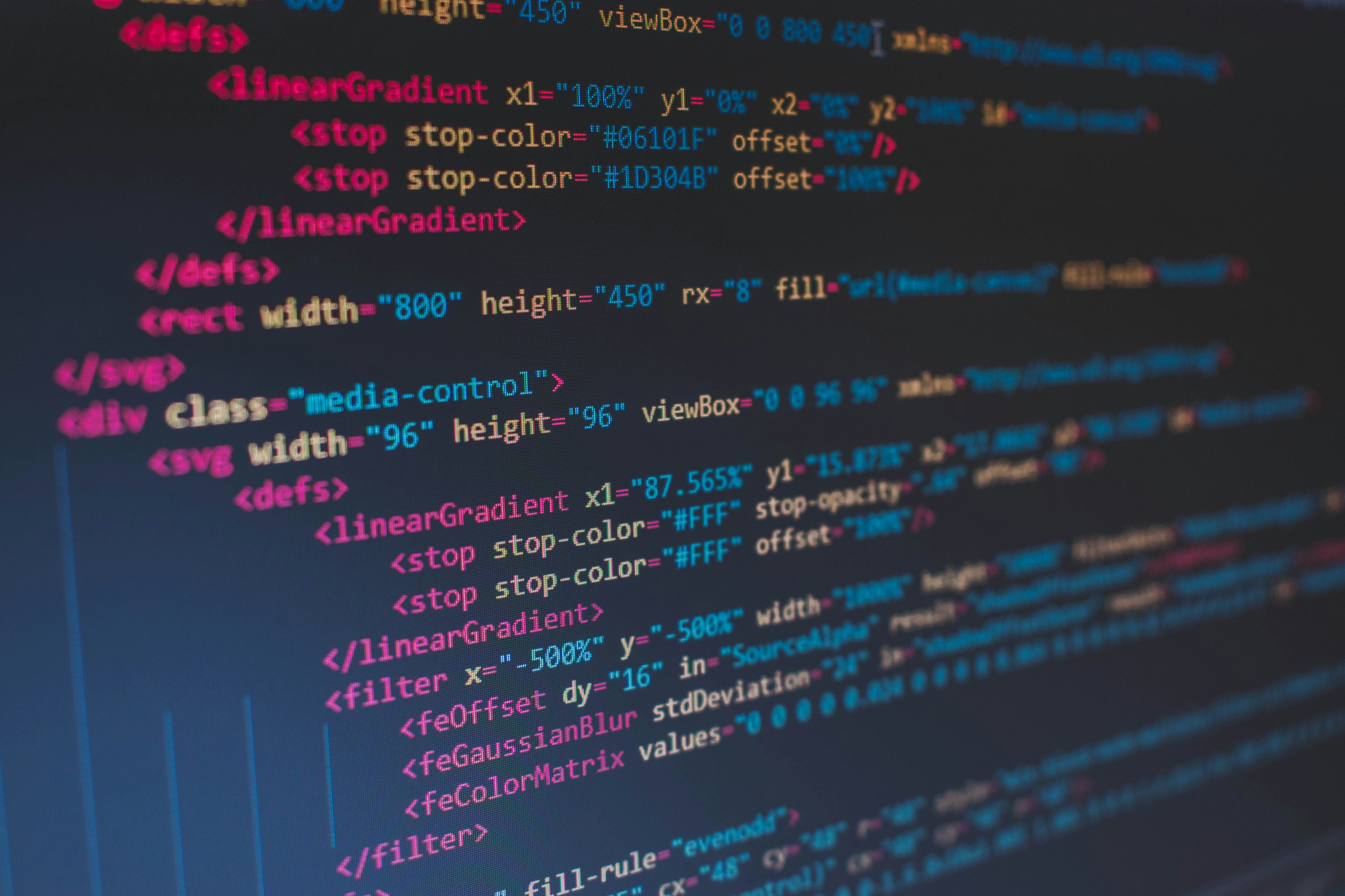Close-up of syntax-highlighted code on a screen